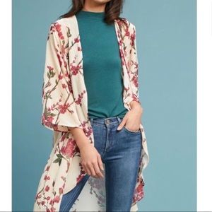 Anthropologie Floreat velvet Floral Kimono